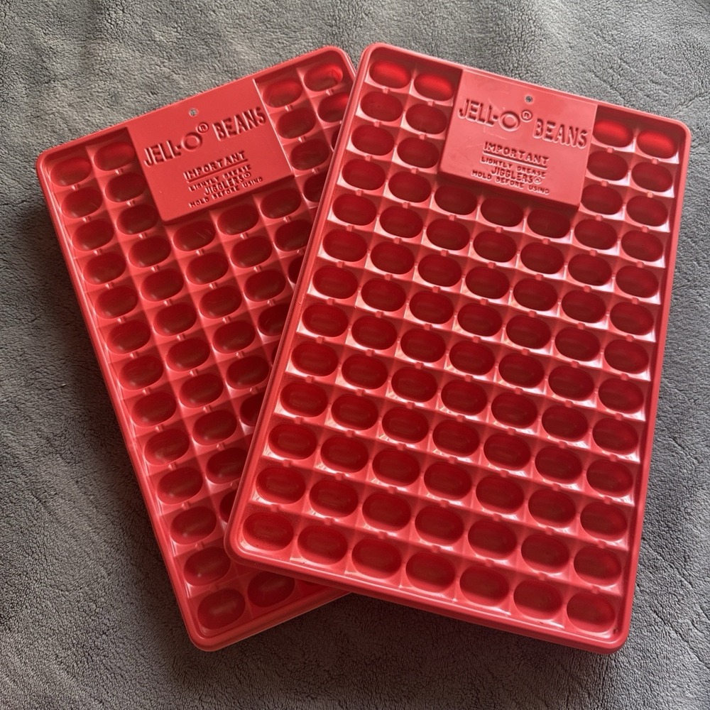 Vintage Jell-O Jelly Beans Jello Molds Easter Jiggler Shooter Mold Tray Lot of 2